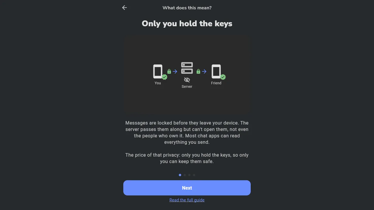 Only you hold the keys